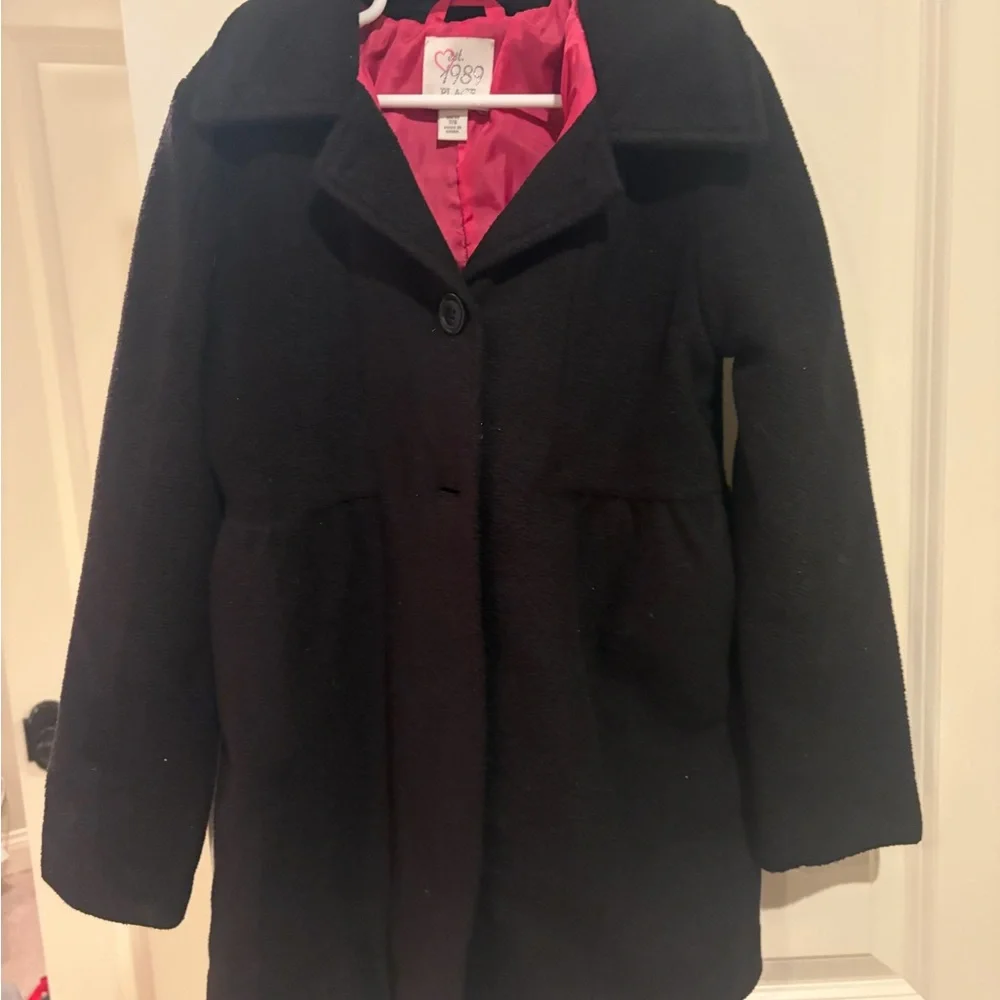The Children's Place Black Coat with Pink Interior size 7/8